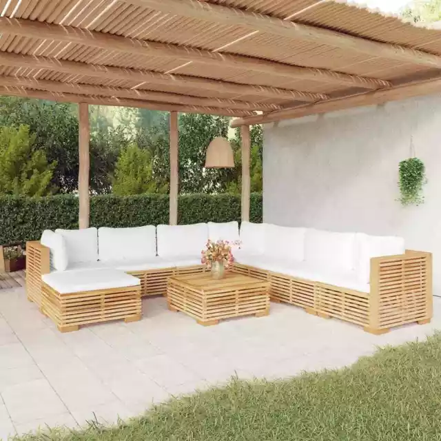 Solid Wood Teak Garden Lounge Set with Cushions Multi Colours/ Models vidaXL