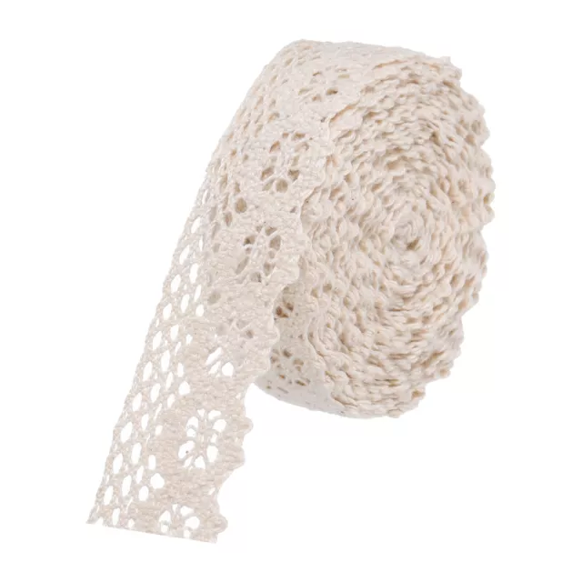 Spitzenborte Band 10 Meter 1 Zoll Baumwolle elastische Borte beige Stil 11