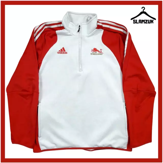 England Commonwealth Games Fleece 1/4 Reißverschlussjacke Adidas großes Oberteil Delhi 2010 DY9