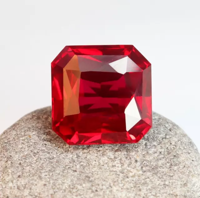 13.00 Ct Natural Certified Pigeon Blood Red Ruby 12 MM Square CUT Loose Gemstone