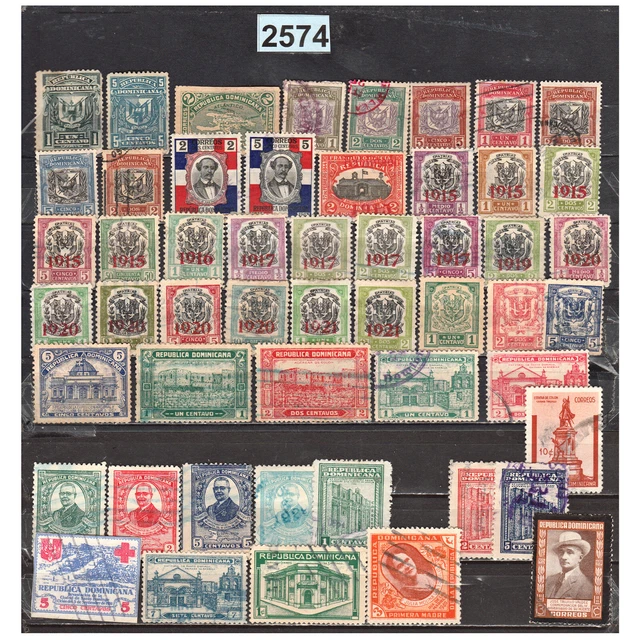 2574 REPUBLIQUE DOMINICAINE  LOT 52 TIMBRES Oblitérés Différents