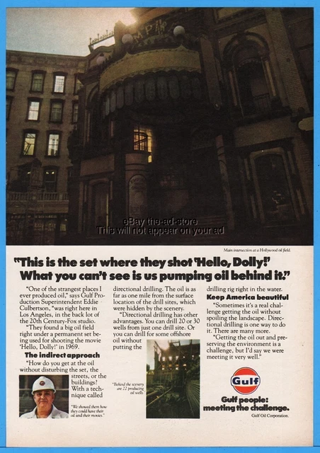 1979 Gulf Oil Hello Dolly Movie Set Los Angeles CA Oil Field Eddie Culbertson Ad