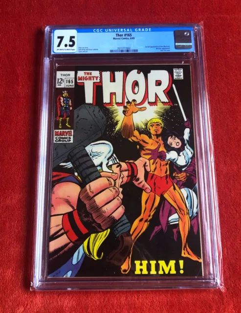 THE MIGHTY THOR #165 CGC 7.5 1st App ADAM WARLOCK - HIM Last 12cents Issue 1969