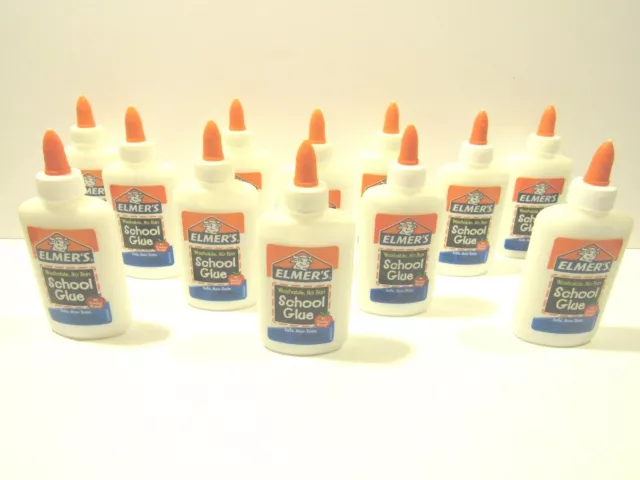 Lot of 24 Elmers Washable 4 Oz Glue Non Toxic Dries Clear School Project  Slime