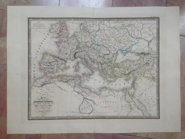 Roman Empire 1837 Andriveau-Goujon Large Antique Map 19Th Century