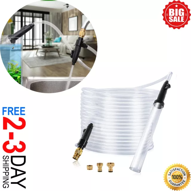 Gravel Vacuum for Aquarium Water Changer Fish Tank Cleaning Tools (32ft)