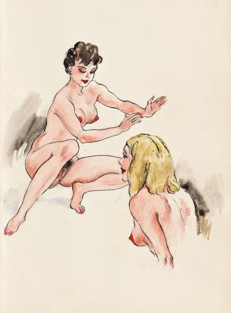 Manuscript Les Vicieuses Zeichnungen lesbian Erotic drawings Curiosa Erotik 2