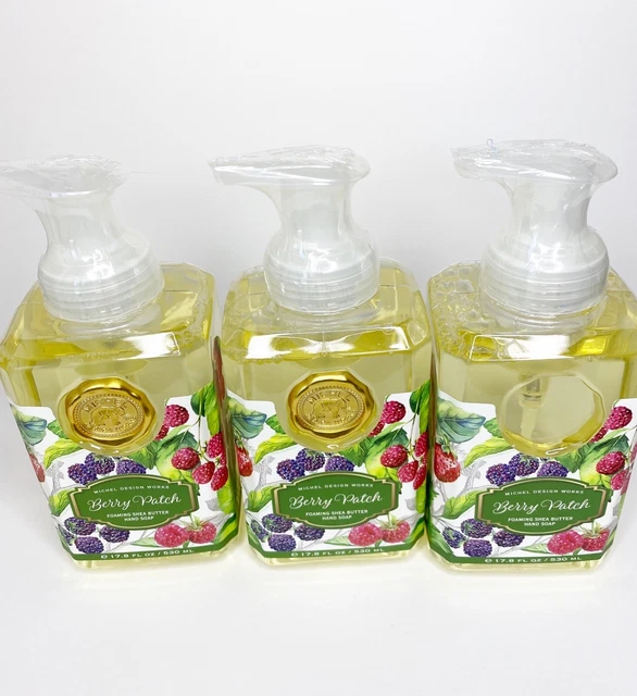 Lot of 3 Michel Design Works Foaming Shea Butter Hand Soap Berry Patch 17.8 FlOz