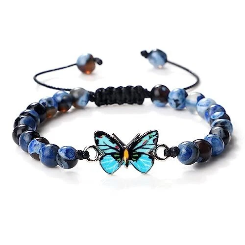 Bracelet Tressé En Cristal De Guérison En Pierre D'Agate De Feu De Lapis Lazu...
