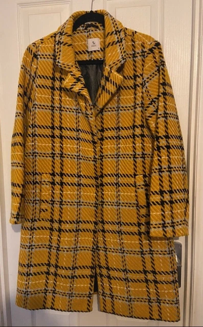 YELLOW CHECKED COAT size 12 TU By Sainsburys 22.00 PicClick UK