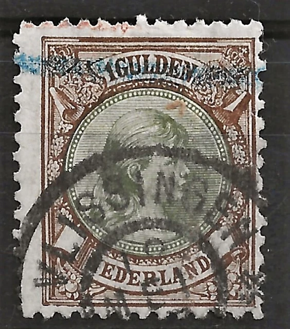 Timbres Pays Bas - 1896  Princesse Wilhelmine - N° 46 - 1 Gulden oblitéré