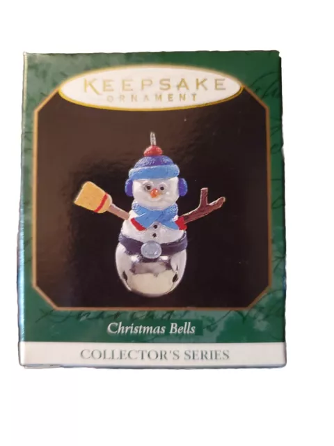 🐦🌟 💖 1997 Hallmark Miniature Ornament Christmas Bells 3rd in Series