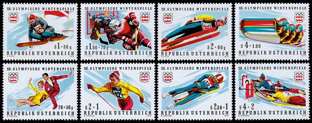 Austria Scott B331-B334, B335-B338 (1975) Mint NH VF Complete Sets J