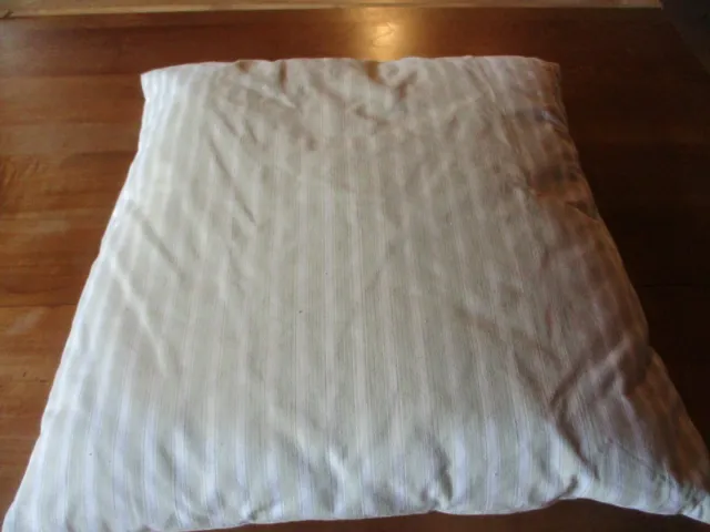 Coussin oreiller ancien en plumes toile à matelas N°3 sale