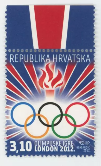 🔴CROATIA  Olympic Stamp 2012 MNH London UK   Rings Sports 1v Set🔴