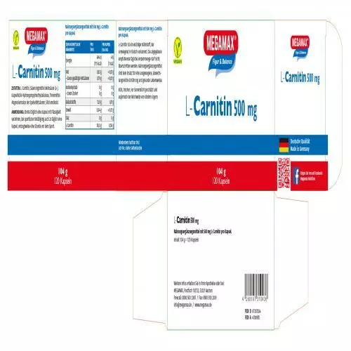 L-CARNITIN 500 mg Megamax Kapseln 120 St PZN 7307204