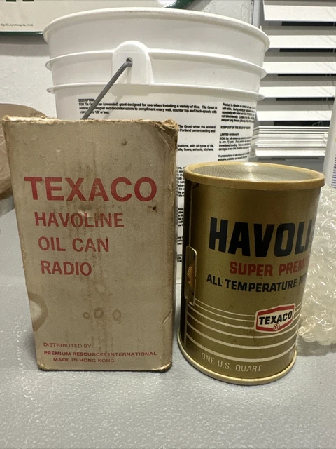 VINTAGE HAVOLINE TEXACO Oil Can Radio Rare Gas Station Memorabilia With ...