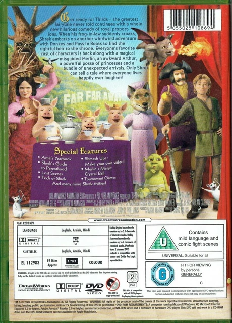 SHREK THE THIRD DVD (2007) Seth Rogen Chris Miller (DIR) cert U £2.39 ...