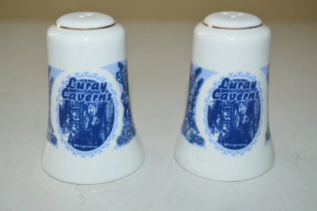 Vintage Ceramic Luray Caverns VIRGINIA Salt And Pepper Shaker set souvenir