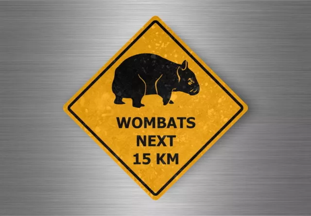 Autocollant sticker voiture moto panneau australie attention danger wombats