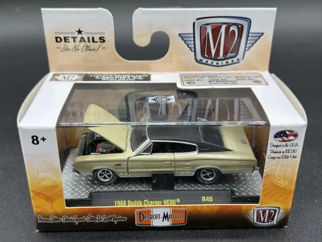 2017 m2 Machine Detroit Muscle 1966 DODGE CHARGER HEMI tan r40 17-58