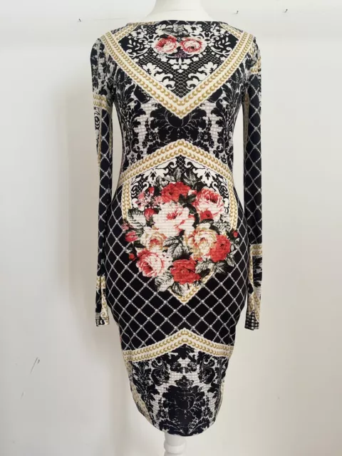 TOPSHOP: bodycon baroque print dress - great condition - size 10
