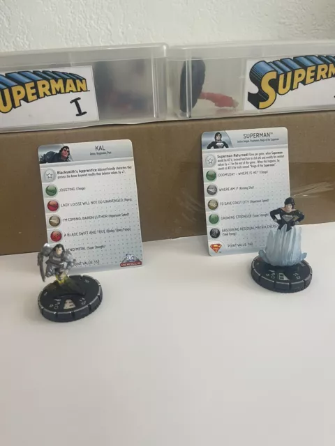 DC Heroclix Superman Set Superman # 057 &  Superman #058 Chase w/ cards!
