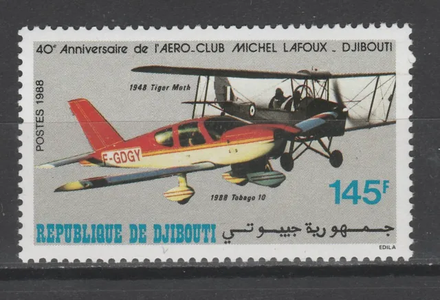 Djibouti  avion aéro-club Michel Lafoux   1988  num 646 **