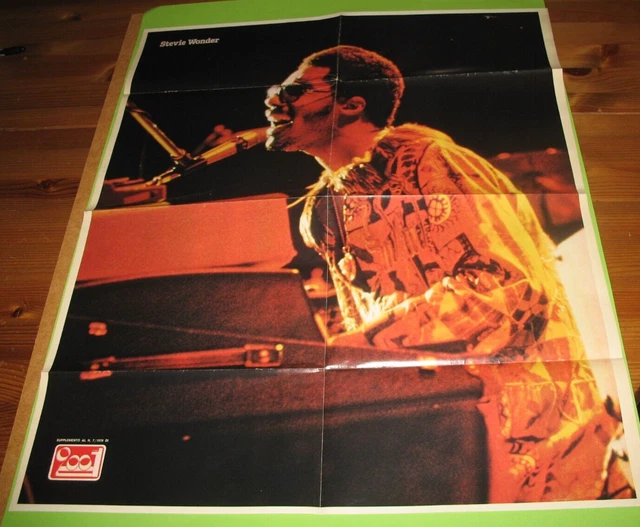 Stevie Wonder    Poster Supplemento A Ciao 2001 1978 Eccellenti Condizioni !