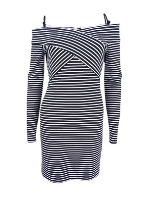 Guess Women's Off-The-Shoulder Striped Sheath Dress