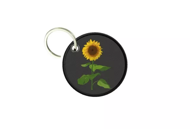 Porta Llaves Llavero Llaves Redondo Estampado Doble Cara Flor Girasol