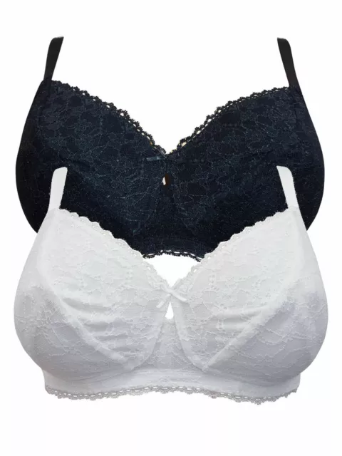 Blooming Marvellous Mutterschaft Schwarz Weiss Spitzen-Bra 2Er-Pack Alle Grössen Brandneu Mit Etikett