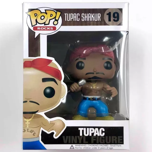 original 2012 Tupac Shakur 19 vaulted Funko Pop figure w/ Eyebrows + Protector