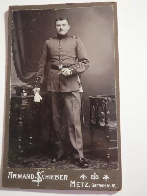 Metz - stehender Soldat in Uniform - Regiment KB IR 8 ? / CDV