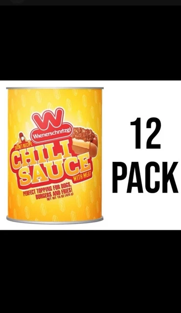 Wienerschnitzel Chili Sauce With Meat – 12 Cans | Secret Recipe Great For Hot Dogs, Nachos & More