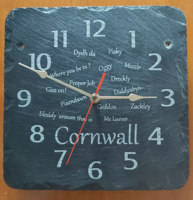 Dreckly Slate Clock - Etched in Cornwall Cornish Sayings Cornish Clock