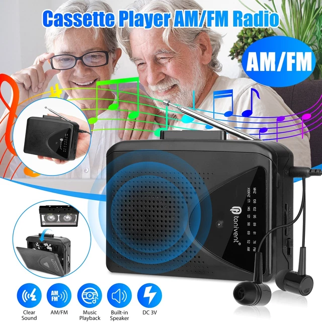 PORTABLE CASSETTE PLAYER AM FM Radio Stereo Speaker Personal Walkman w