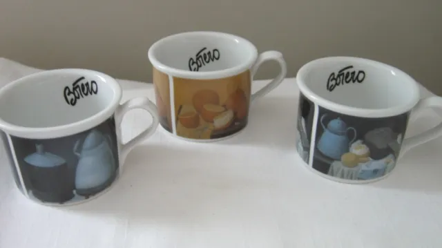 Set of 3 Fernando Botero Ltd. Edition Espresso Cups DIAMANTE