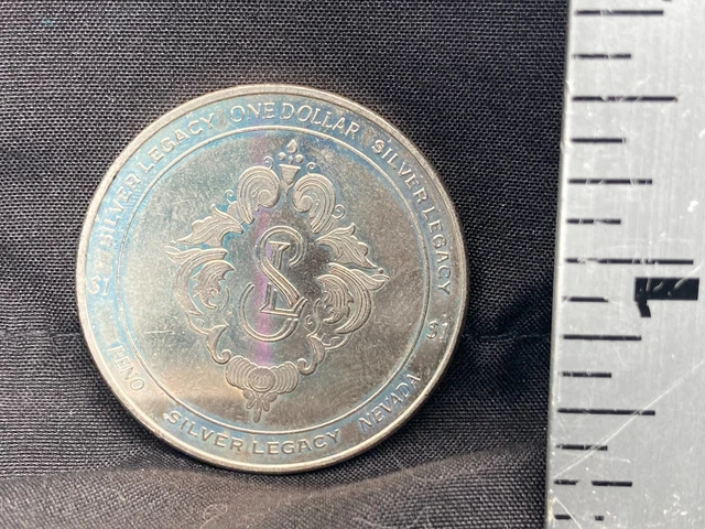 Silver Legacy Reno 1998 Metal One Dollar Gaming Token Coin ABC Sponsor
