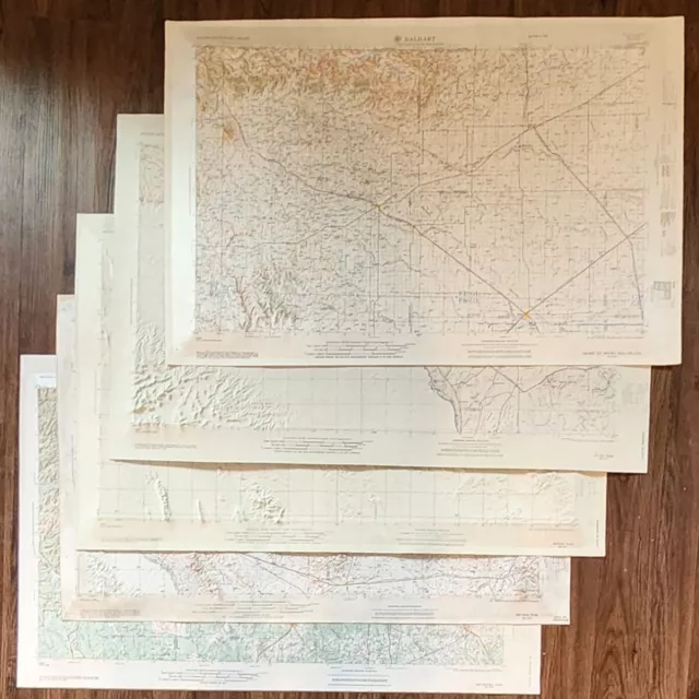 Lot of 5 US Army Corps of Engineers 3D Topographical Maps Texas 1960's