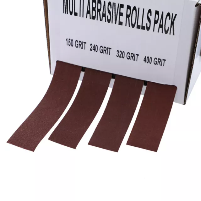 Sandpaper Roll Abrasive Sanding Roll Box-#150 240 320 400 GRIT 6M*25MM Flex