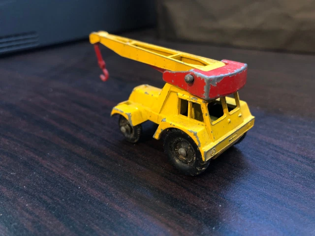 Camion Jouet Ancien Matchbox Kingsize - N14 Taylor Jumbo Crane, échelle 1:43, Jaune, 1970