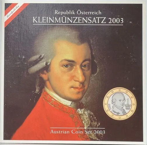 Österreich 2003 offizieller Kursmünzensatz BU 3,88 Euro HGH - Handgehoben, KM...
