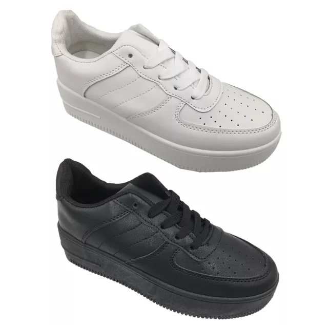 Canvas Sneaker Lace Up Plimsolls Ladies Trainer Girl Flat Pumps Women Shoes  Size