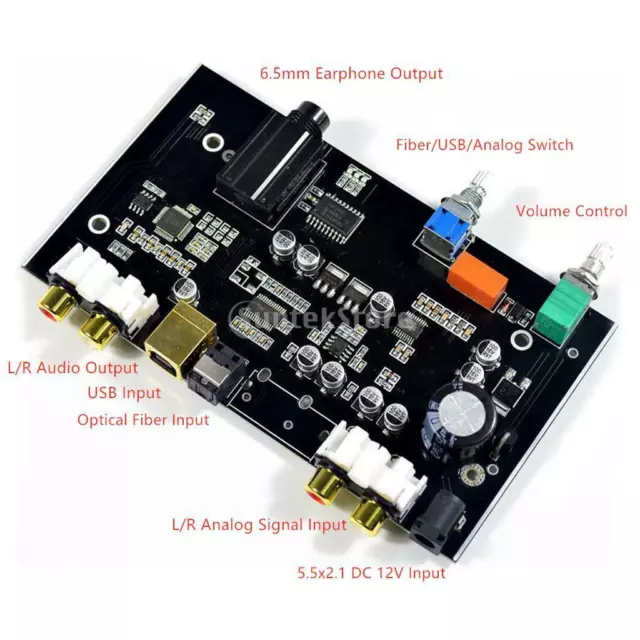 PCM5100 + MS8416 USB DAC Decoder Board Soundkarte, RCA / Fiber Audioausgang