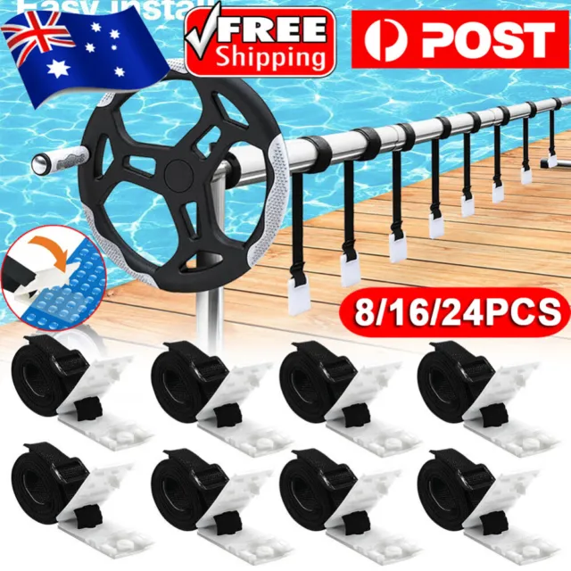 8X POOL COVER Straps Clips Blanket Reel Replacement Solar Cover Attachment  Strap $18.95 - PicClick AU