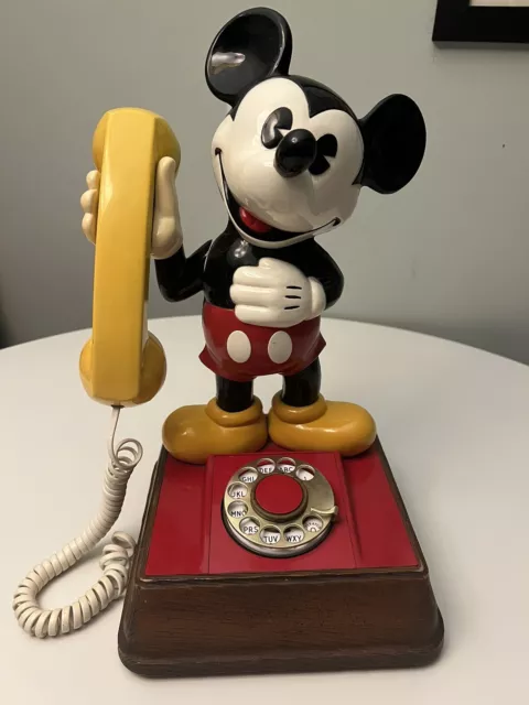 VINTAGE STANDING THE MICKEY MOUSE PHONE 70s Rotary Dial Walt Disney ...