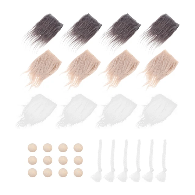 Kit DIY Gnome De Noël - Barbe, Tresse, Perles Bois Pour Poupée Décoration