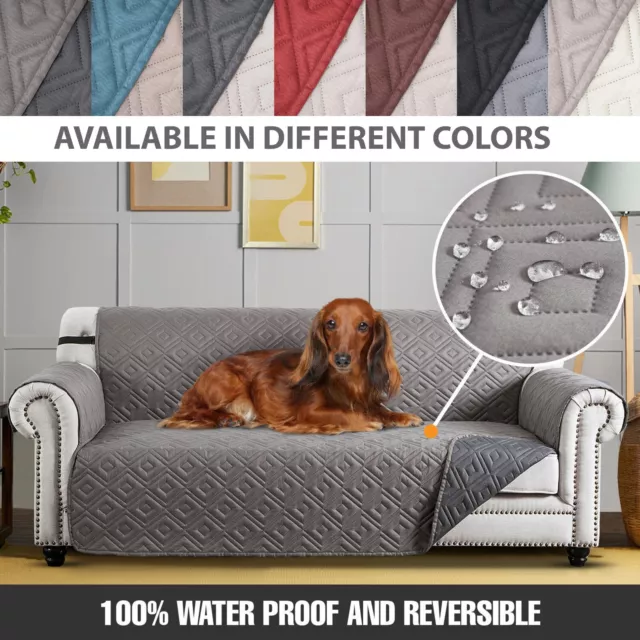 Waterproof Sofa Slip Covers Reversible Quilted Throw Couch Cover Pet Protector