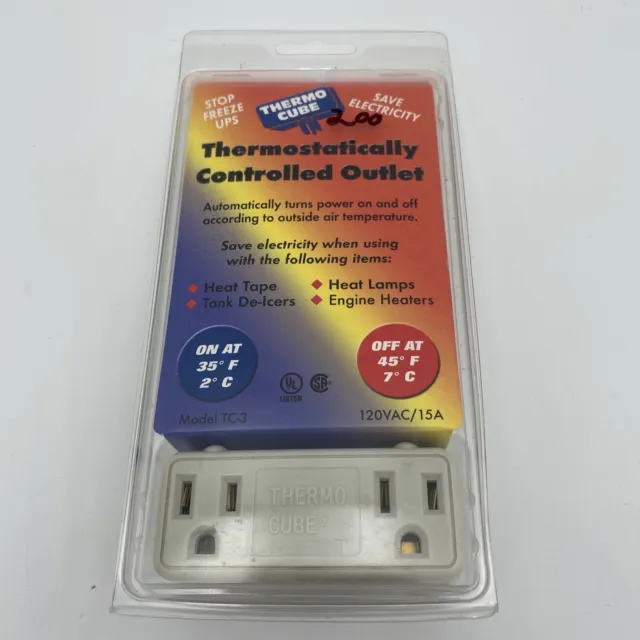 Thermo Cube: Thermostatically Controlled Outlet - Item #TC-3 (120VAC/15A)